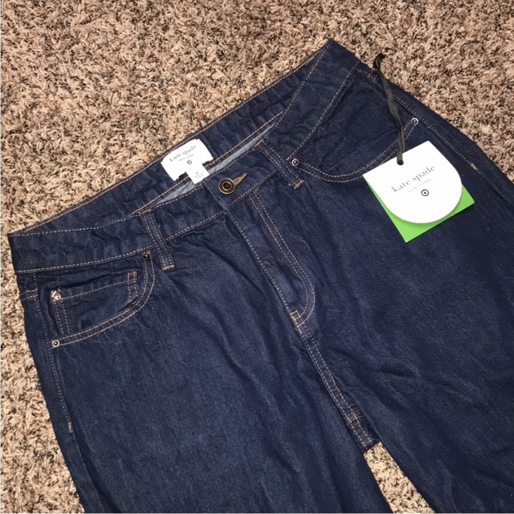 Kate Spade X Target High Rise Rolled Cuff Dark Blue Ankle Jeans Size 14 | NWT! - Picture 5 of 12